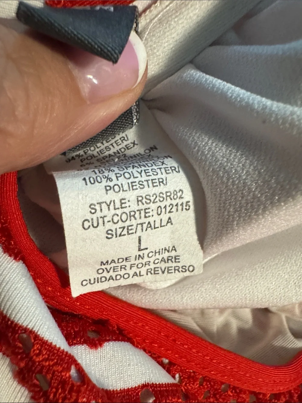 Kenneth Cole Reaction Red and White Striped Ruffled Tankini Set